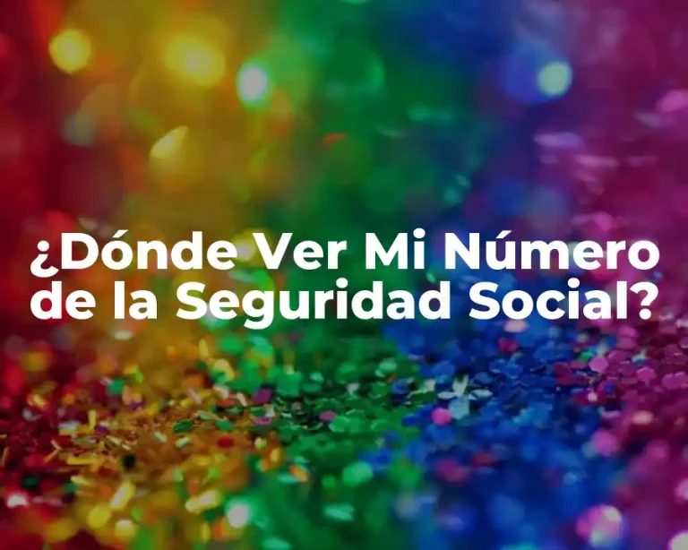 ¿Dónde Ver Mi Número de la Seguridad Social?