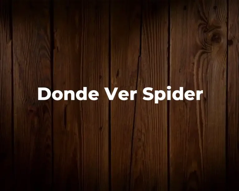 Donde Ver Spider
