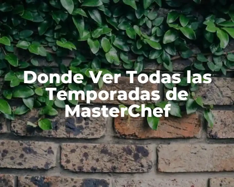 Donde Ver Todas las Temporadas de MasterChef