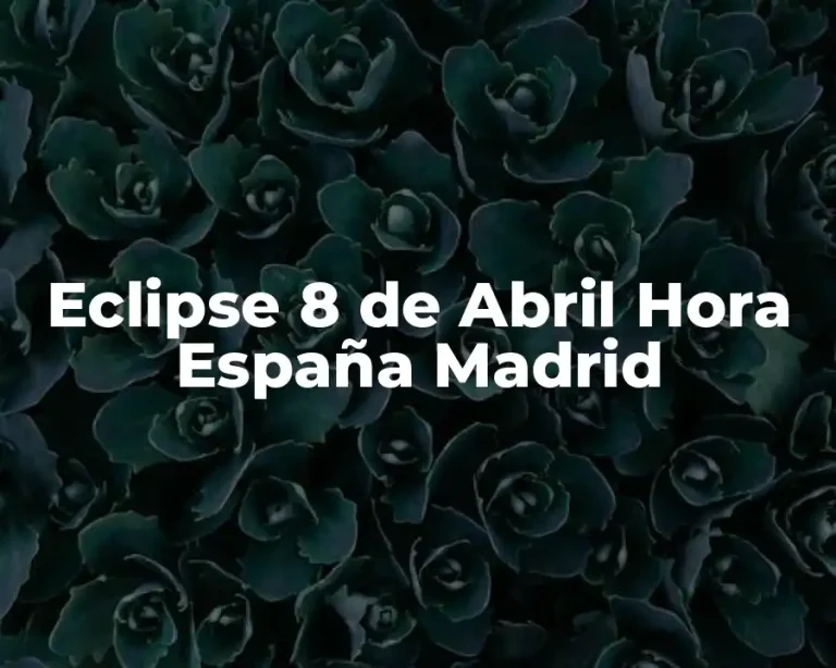 Eclipse 8 de Abril Hora España Madrid