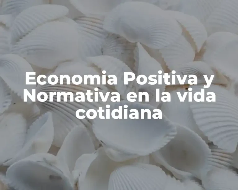 Economia Positiva y Normativa en la vida cotidiana