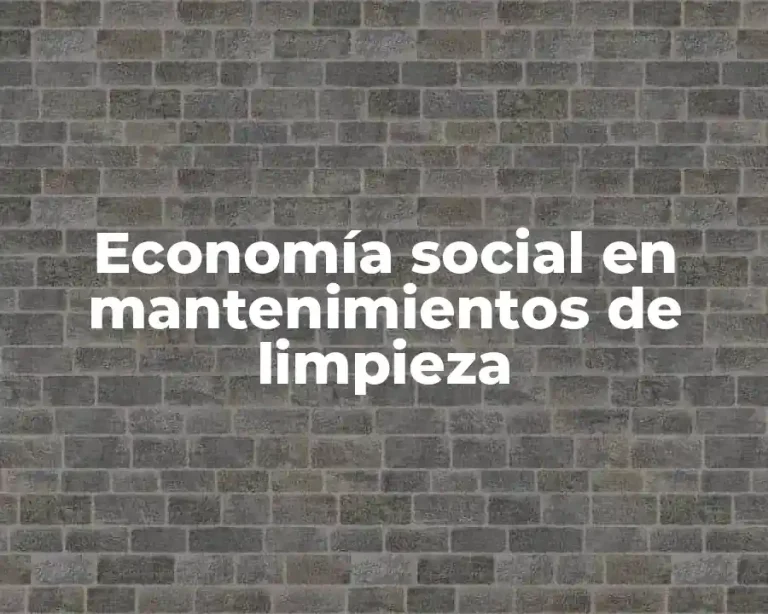 Economía social en mantenimientos de limpieza
