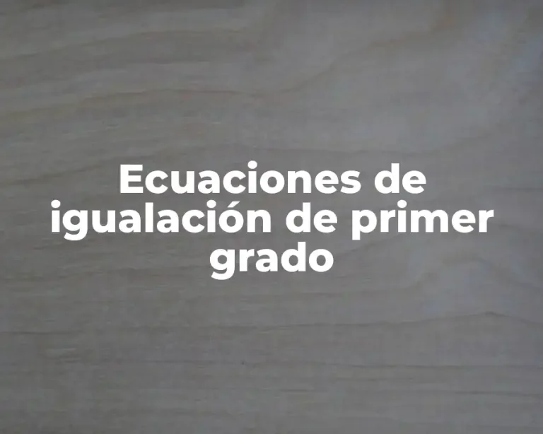 Ecuaciones de igualación de primer grado