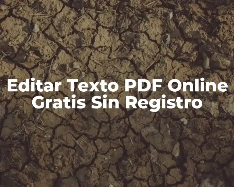 Editar Texto PDF Online Gratis Sin Registro