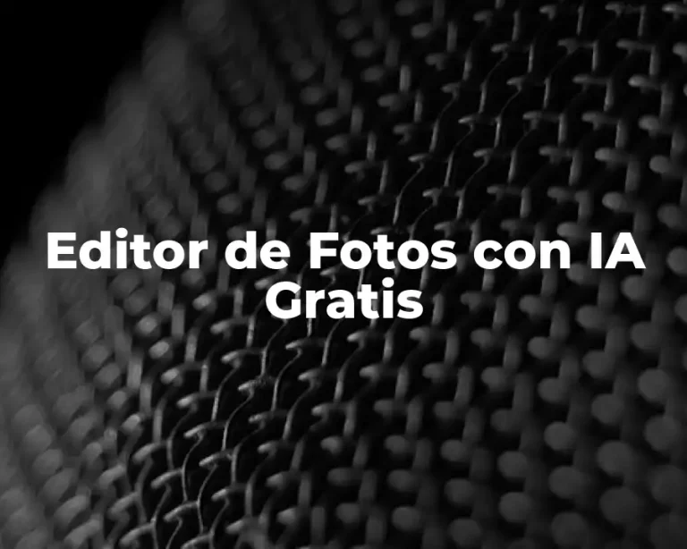 Editor de Fotos con IA Gratis