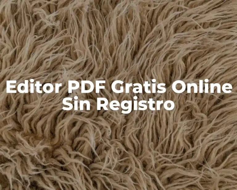 Editor PDF Gratis Online Sin Registro