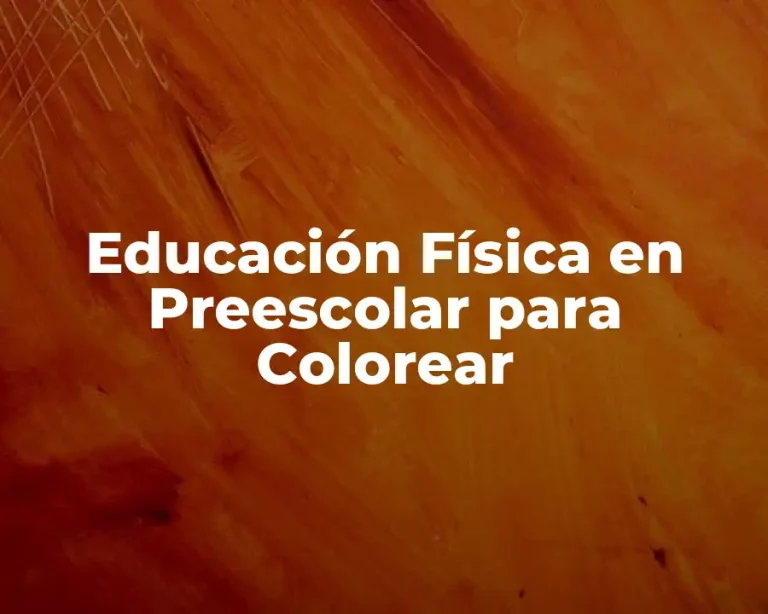 Educación Física en Preescolar para Colorear
