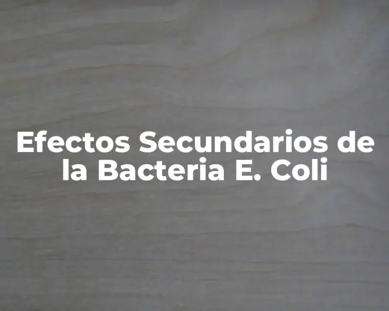 Efectos Secundarios de la Bacteria E. Coli