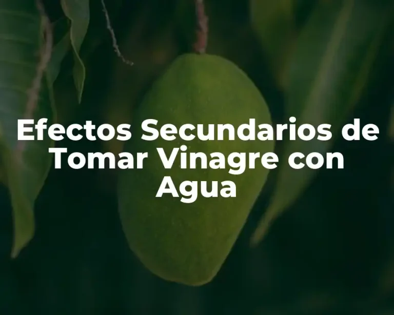 Efectos Secundarios de Tomar Vinagre con Agua