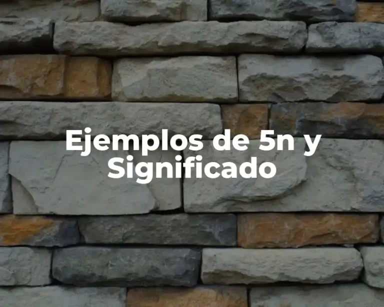 Ejemplos de 5n y Significado