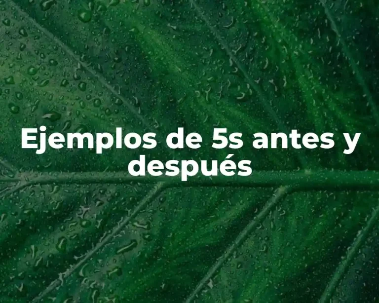 Ejemplos de 5s antes y después