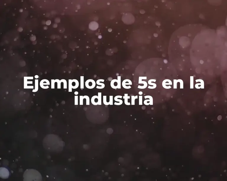 Ejemplos de 5s en la industria