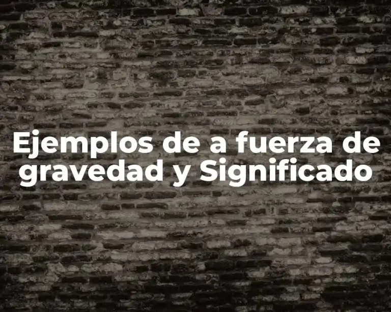 Ejemplos de a fuerza de gravedad y Significado