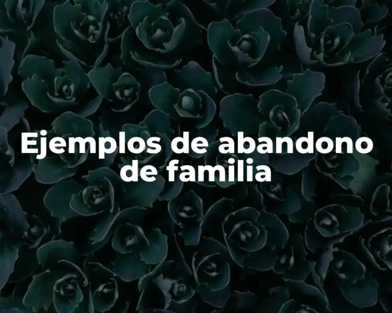 Ejemplos de abandono de familia