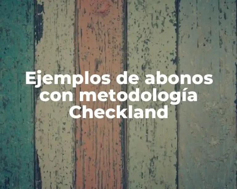 Ejemplos de abonos con metodología Checkland