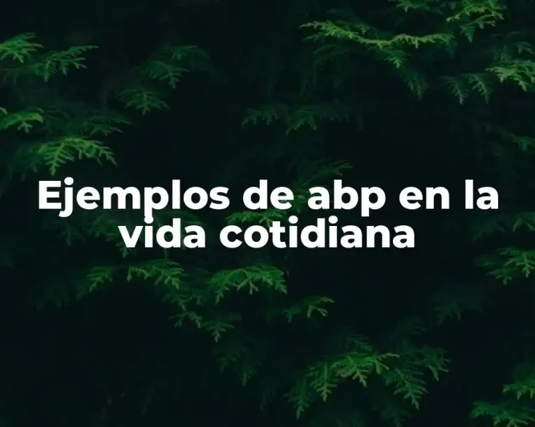 Ejemplos de abp en la vida cotidiana