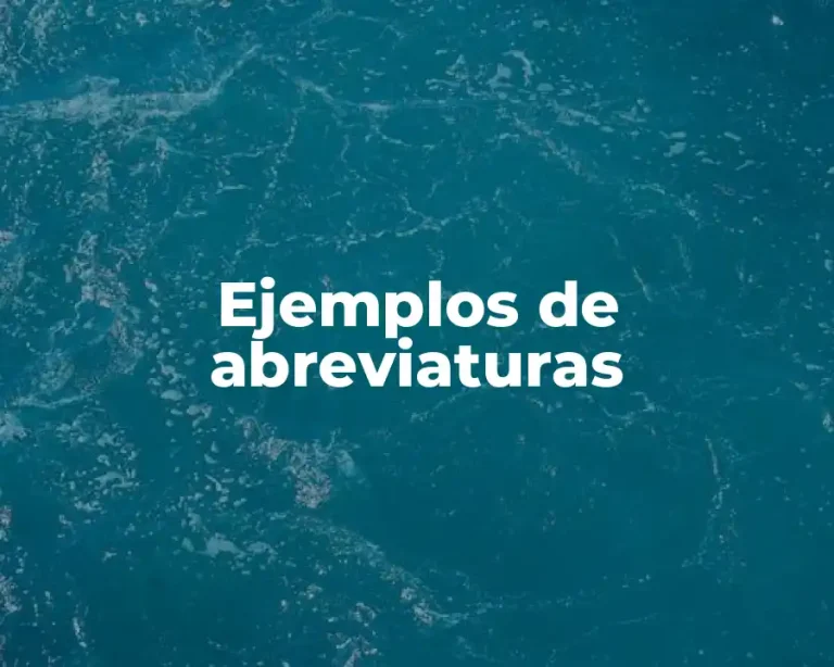 Ejemplos de abreviaturas