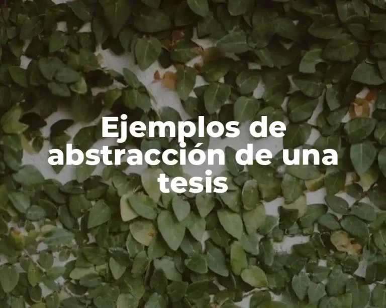 Ejemplos de abstracción de una tesis