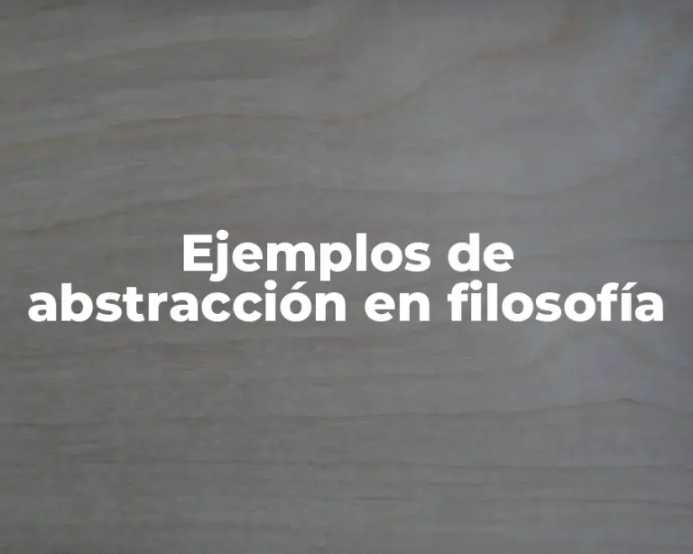 Ejemplos de abstracción en filosofía