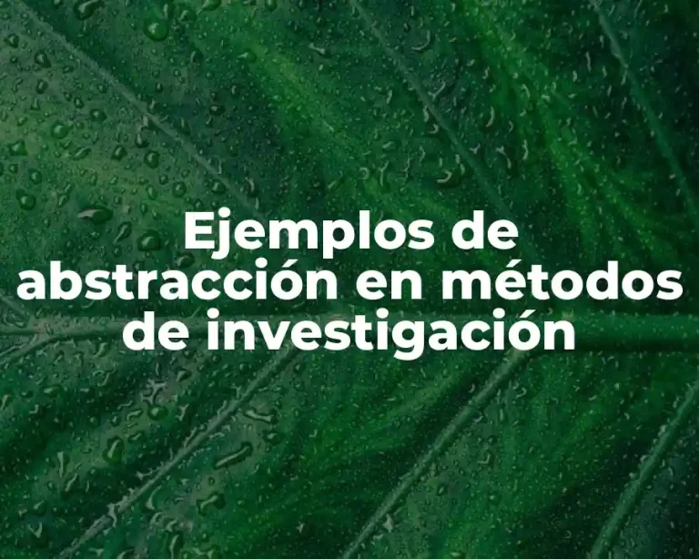 Ejemplos de abstracción en métodos de investigación