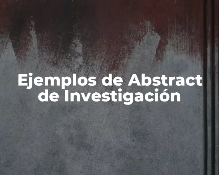 Ejemplos de Abstract de Investigación