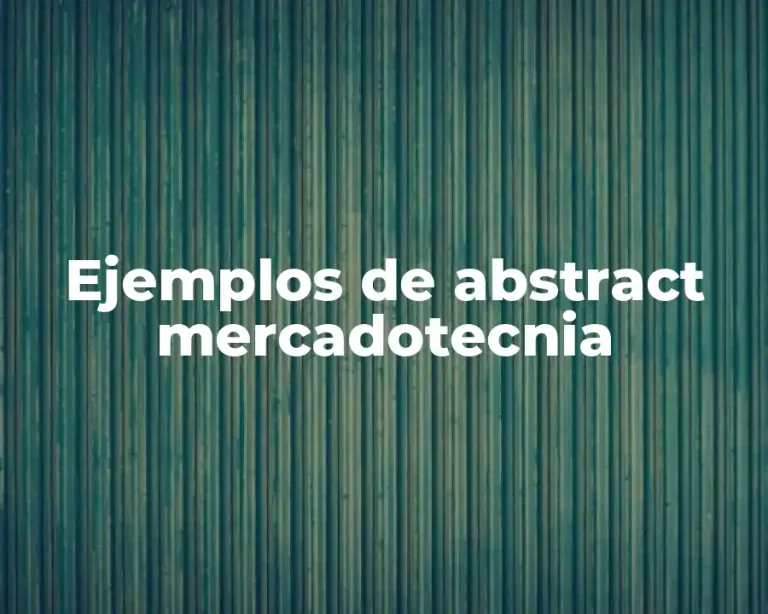 Ejemplos de abstract mercadotecnia