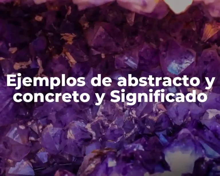 Ejemplos de abstracto y concreto y Significado