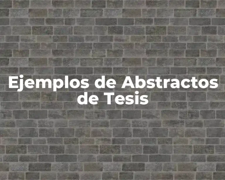 Ejemplos de Abstractos de Tesis