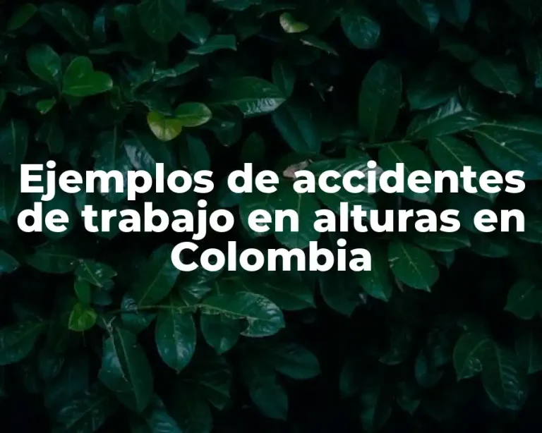 Ejemplos de accidentes de trabajo en alturas en Colombia