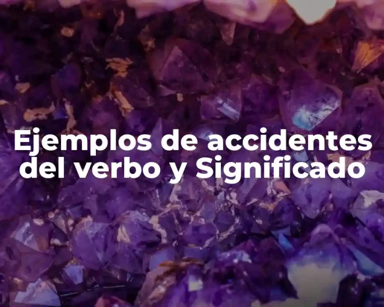 Ejemplos de accidentes del verbo y Significado