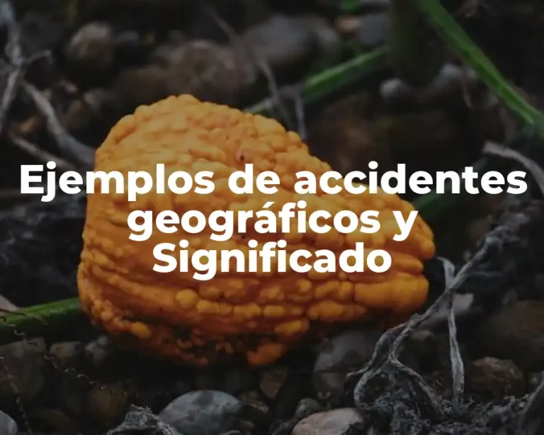 Ejemplos de accidentes geográficos y Significado