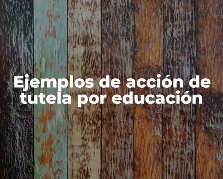 Ejemplos de acción de tutela por educación