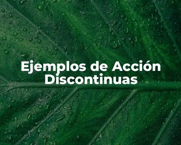 Ejemplos de Acción Discontinuas
