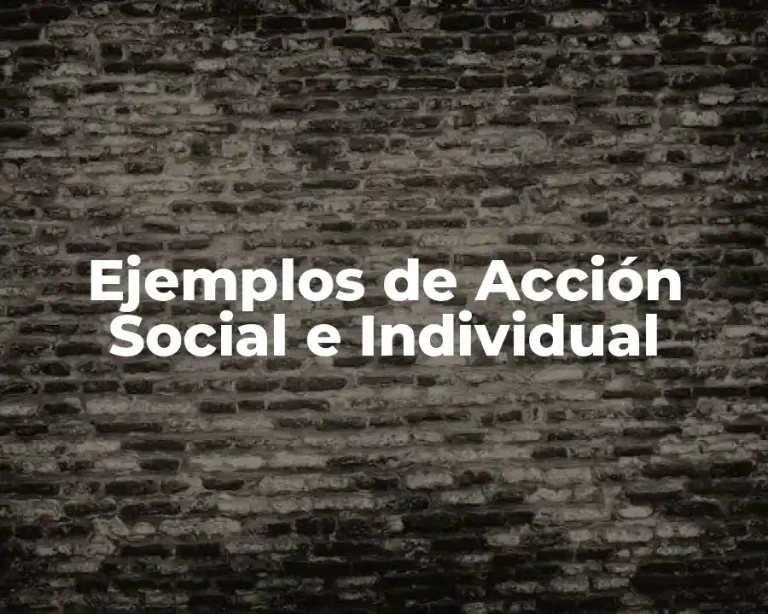 Ejemplos de Acción Social e Individual