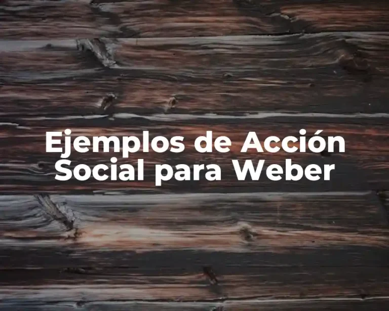 Ejemplos de Acción Social para Weber