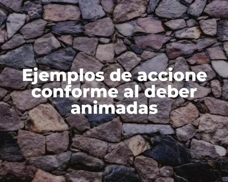 Ejemplos de accione conforme al deber animadas