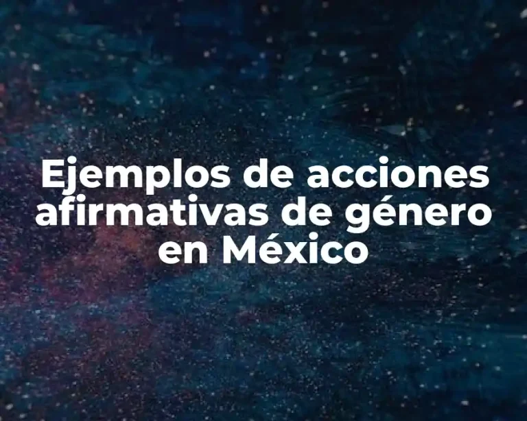 Ejemplos de acciones afirmativas de género en México