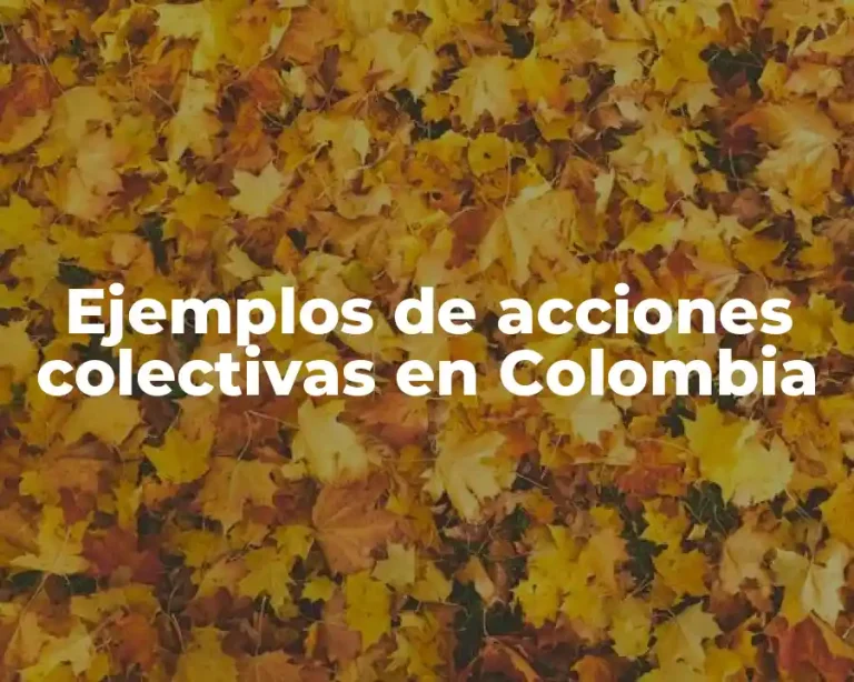 Ejemplos de acciones colectivas en Colombia