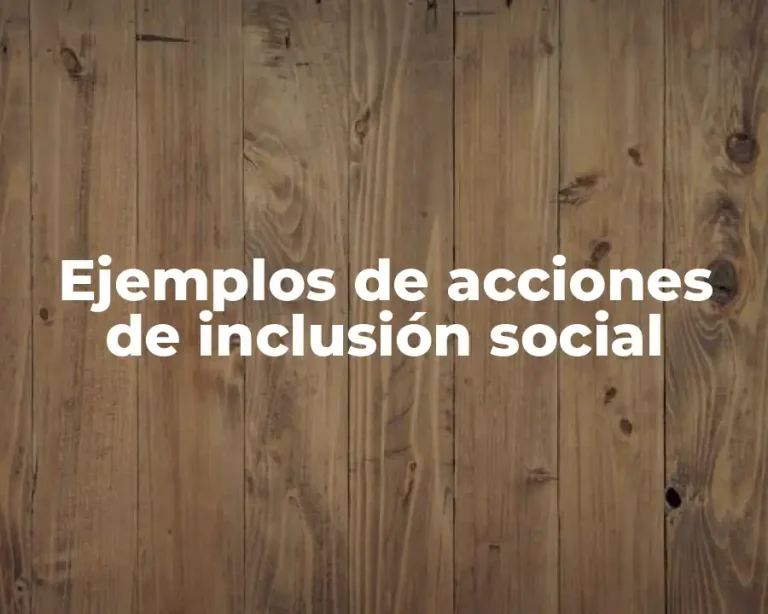 Ejemplos de acciones de inclusión social