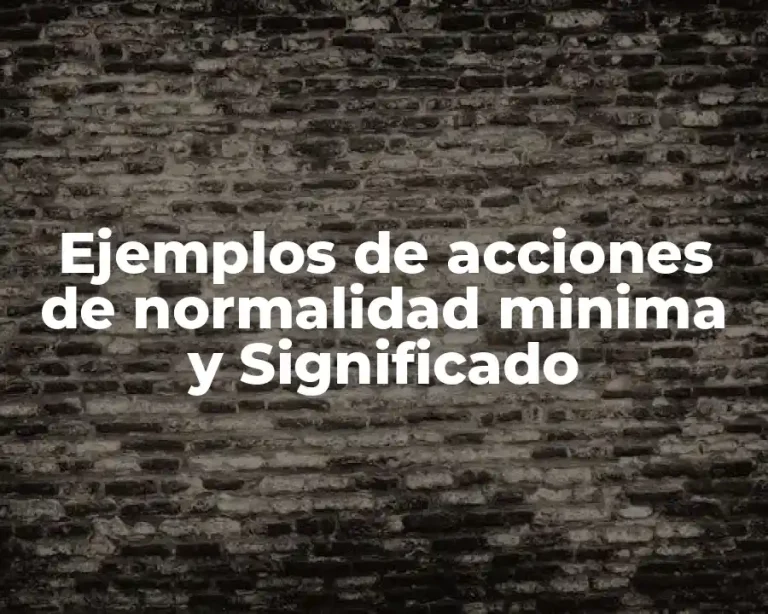 Ejemplos de acciones de normalidad minima y Significado