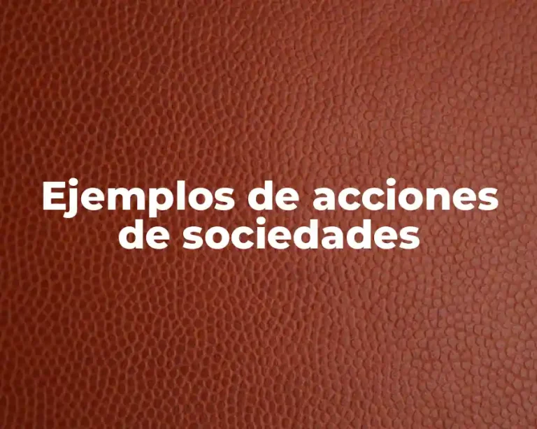 Ejemplos de acciones de sociedades