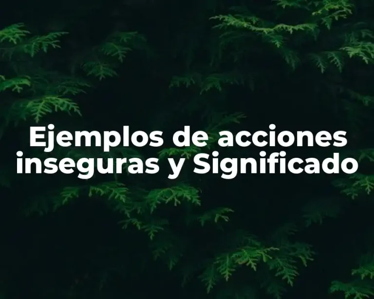 Ejemplos de acciones inseguras y Significado
