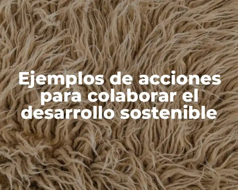 Ejemplos de acciones para colaborar el desarrollo sostenible