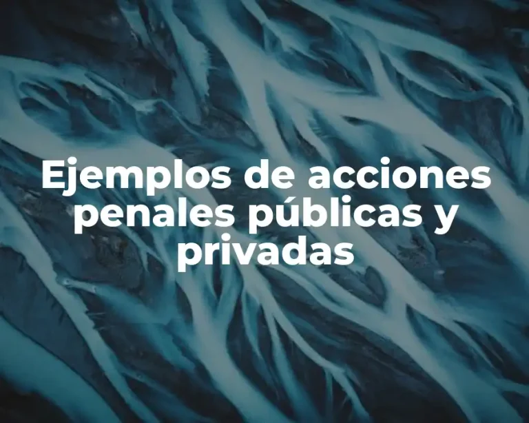 Ejemplos de acciones penales públicas y privadas