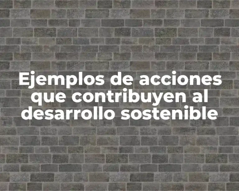 Ejemplos de acciones que contribuyen al desarrollo sostenible