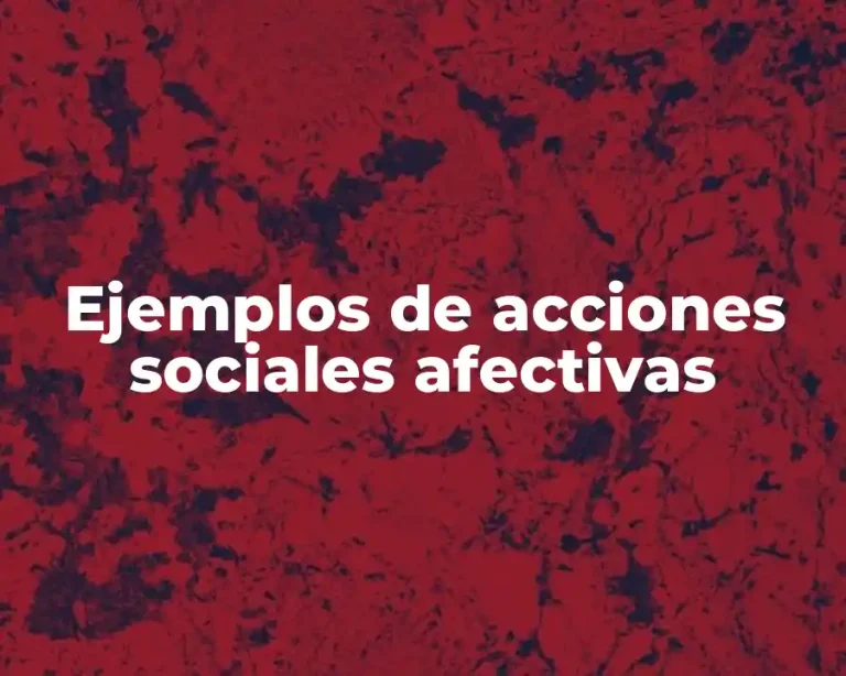 Ejemplos de acciones sociales afectivas