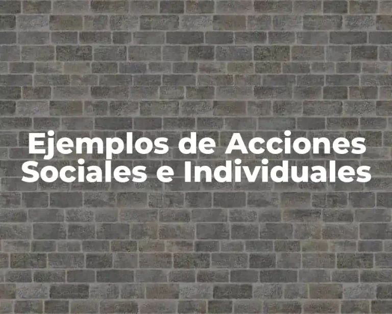 Ejemplos de Acciones Sociales e Individuales