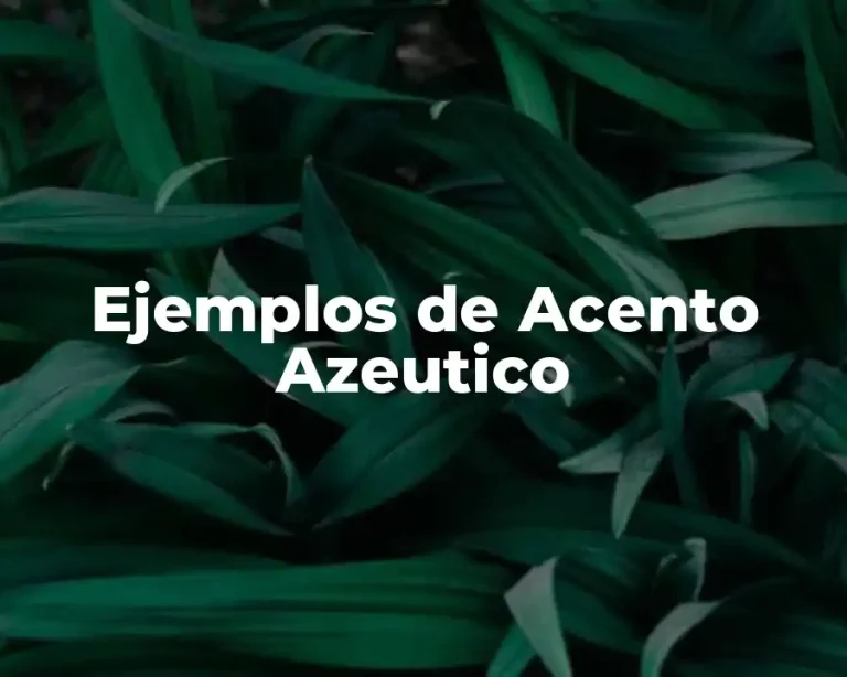 Ejemplos de Acento Azeutico