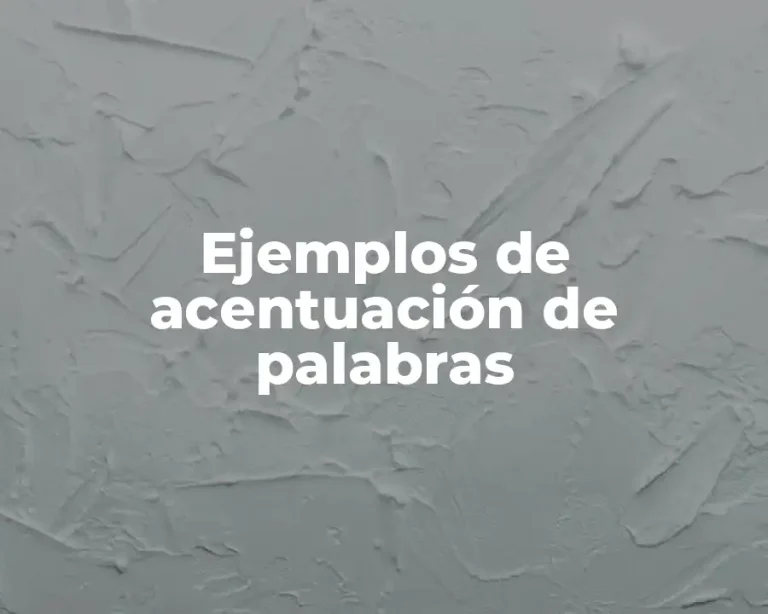 Ejemplos de acentuación de palabras
