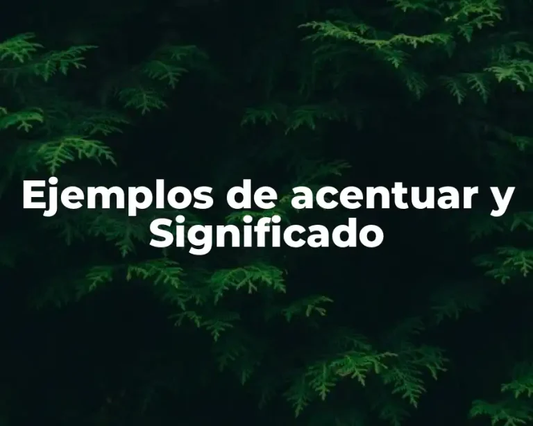Ejemplos de acentuar y Significado